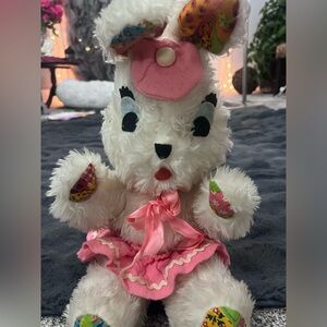 Mary Meyer Vermont Plaid Plush Bunny Rabbit 16” Pink Skirt Stuffed, vintage